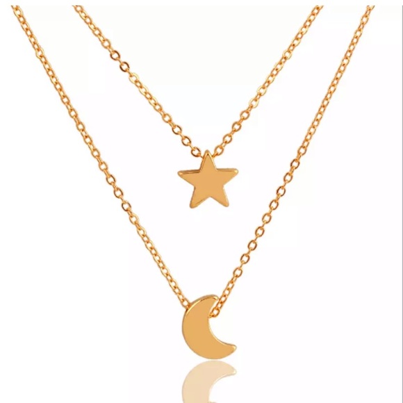 Multilayer Fashion Women Lady Necklace star&moon - Picture 2 of 2